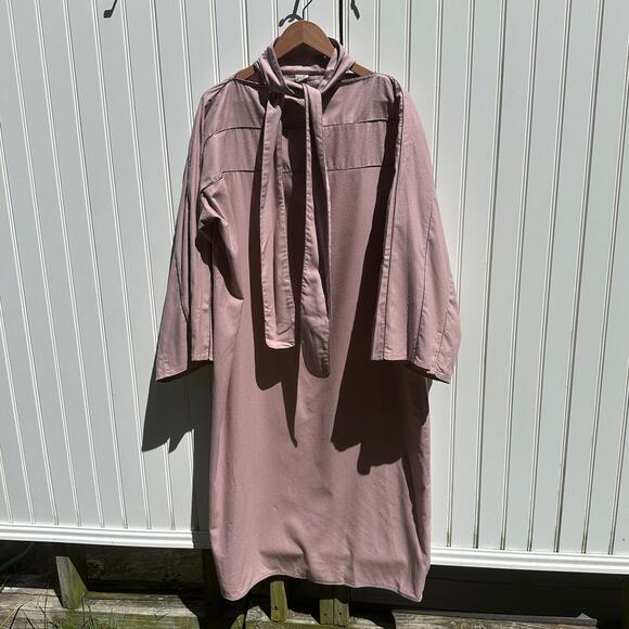 Baserange Lesie Dress Kaftan Caftan Ahimsa Raw Wild Silk Pompei Rose Size M NWT - Picture 2 of 16